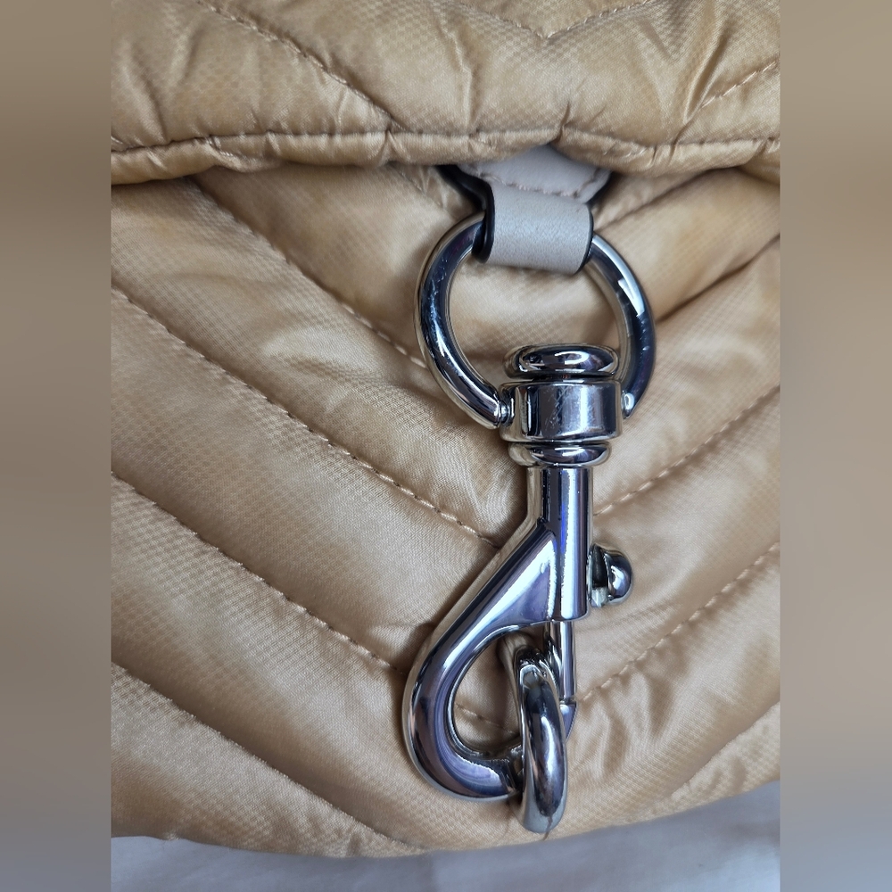 Rebecca Minkoff Elegant Nylon Beige Quilted Shoulder Bag - Picture 6 of 14